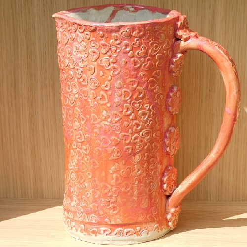 Cruche en grès émaillée, création artisanale poterie Bellecomtelle, Haute-Saône