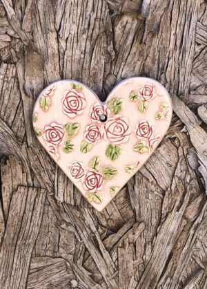 Coeur décoratif à accrocher en céramique