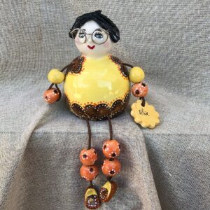 Poupée à poser Les Complices en faïence artisanale, création faite main Bellecomtelle